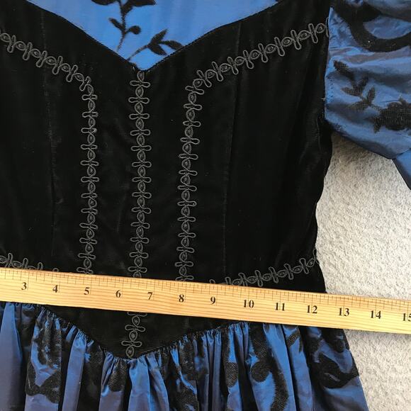 Vintage Gunne Sax Jessica McClintock 80s Prom Dress‎ 10 Velvet Romantic Girl - Picture 6 of 9